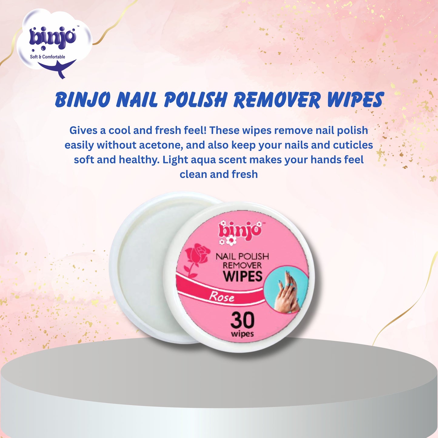 Binjo nail polish remover wipes