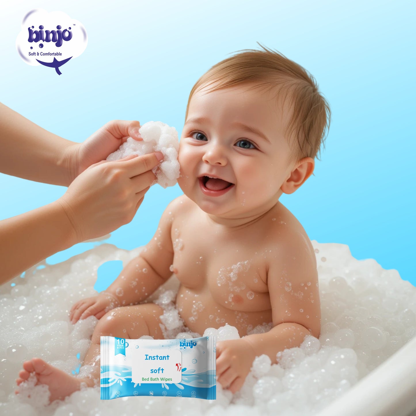 Instant soft Bed Bath wipes
