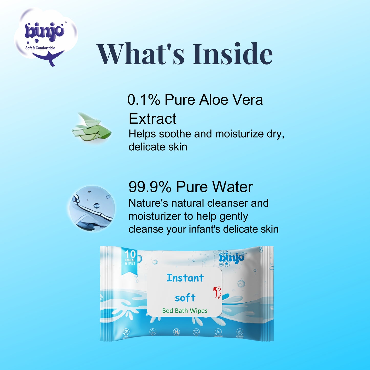 Instant soft Bed Bath wipes