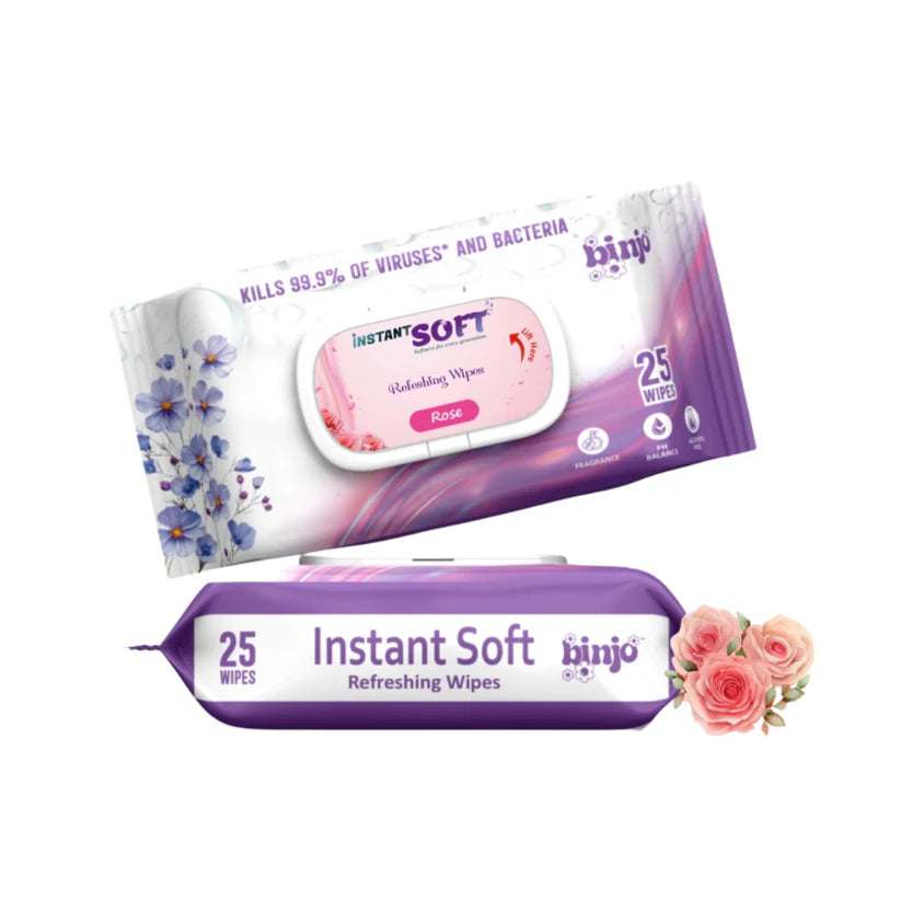 Instant soft refreshing wipes
