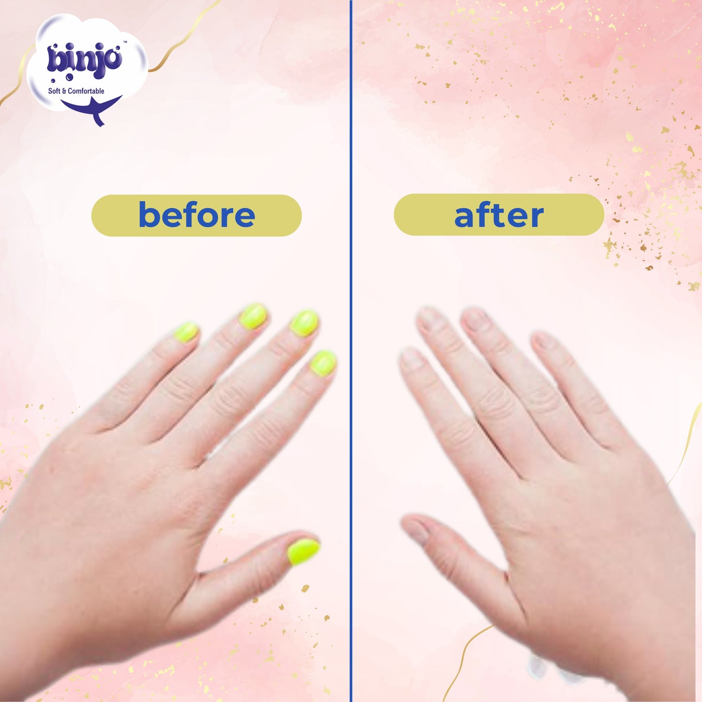 Binjo nail polish remover wipes