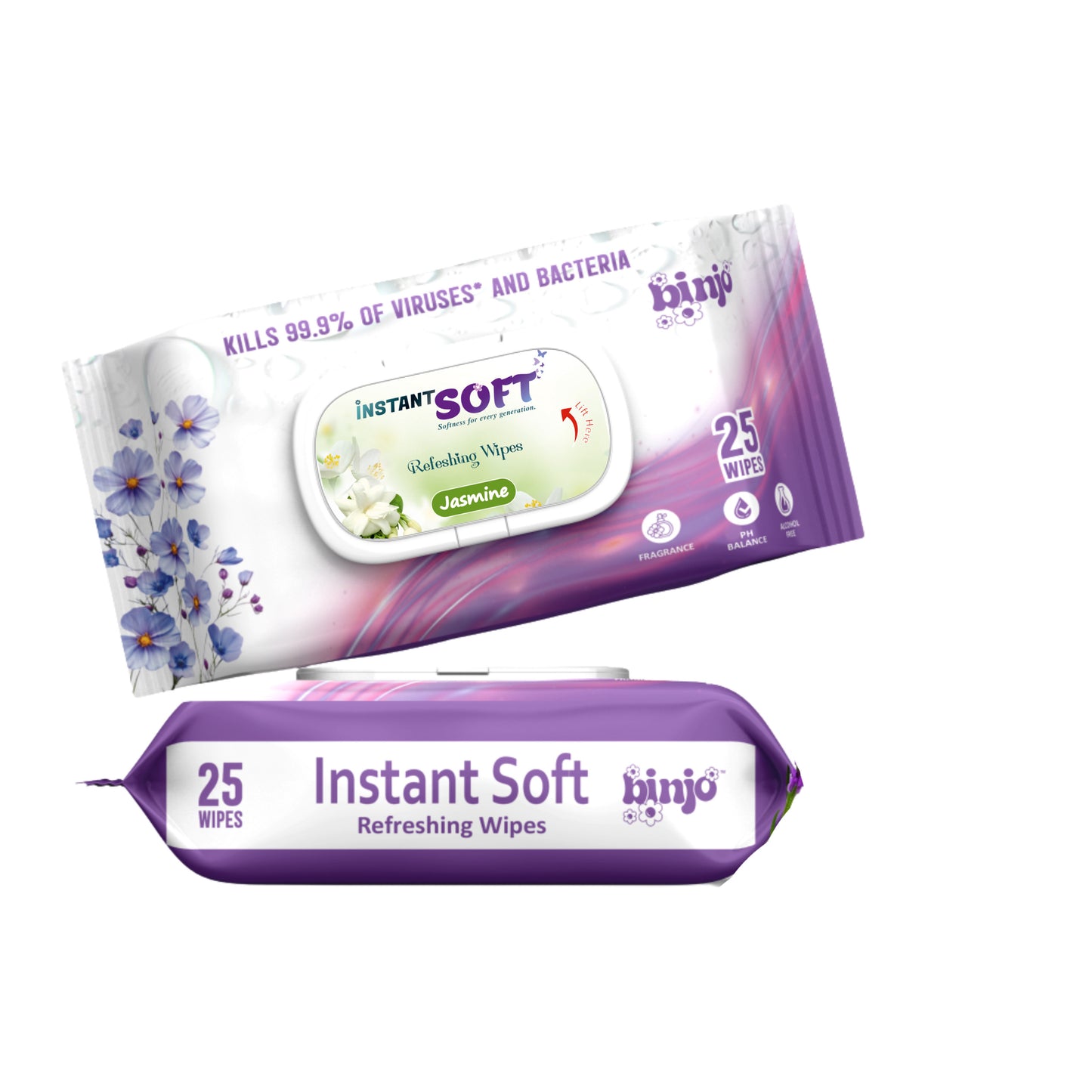 Instant soft refreshing wipes